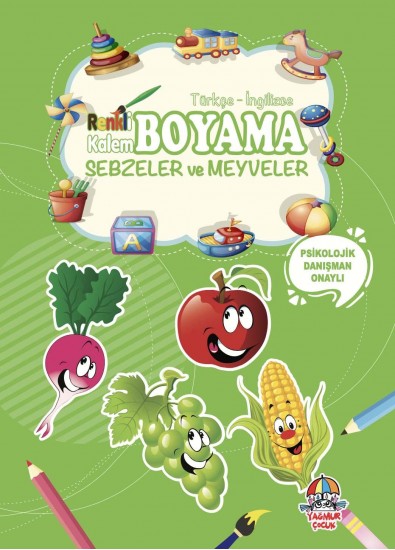 RENKLİ KALEM BOYAMA-Sebzeler ve Meyveler